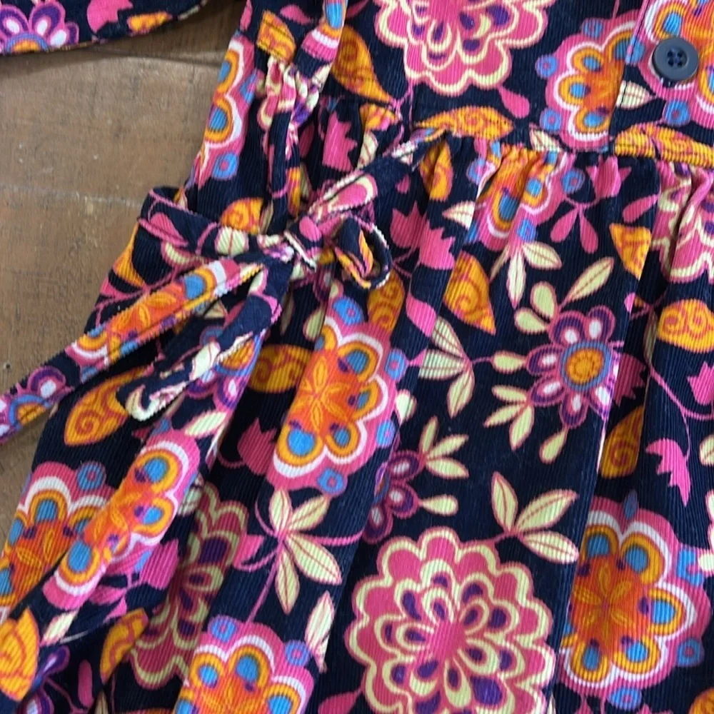 Hanna andersson retro floral corduroy dress